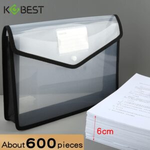 A4 Folder Press Button Plastic Data Document Bag